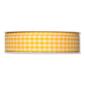 Rutigt textilband, Gul/vit. 25mm
