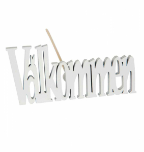 Välkommen /stick. Vit. ca 9x4 cm