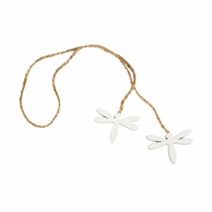 Trollslända på natursnöre, vit