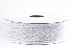 Spetsband, vit. 22 mm. 5 meter
