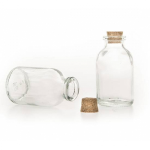 Liten glasflaska med kork