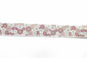 Band med mörkrosa blommor. 2,5 meter