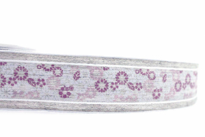 Band med rosa / vita  blommor. 2,5 meter