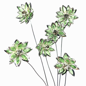 Blomsterdekoration Grön blomma. 6st