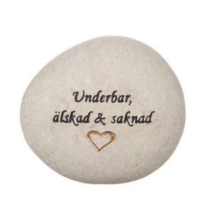 Minnessten med text - Underbar, älskad & saknad
