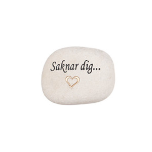 Sten med text – Saknar dig