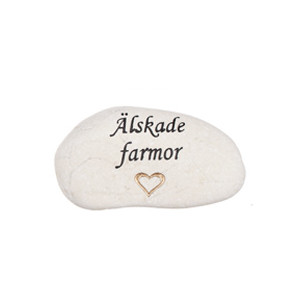 Sten med text – Älskade farmor