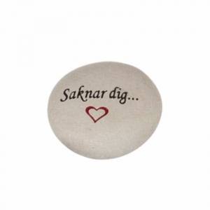 Sten med text – Saknar dig