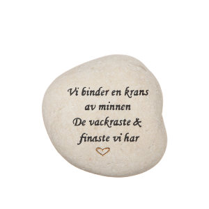Minnessten med text - Vi binder en krans av minnen...
