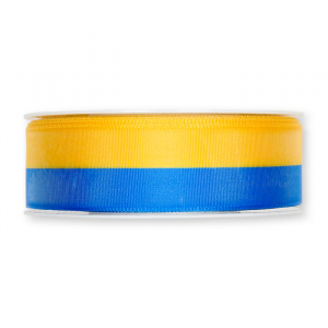 Blågult Sverigeband, 40 mm. (3 meter)
