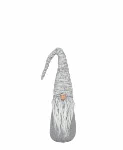 Tomte av tyg. Grå / Vit. ca 25-45 cm hög