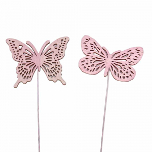 Fjärilar, Ljusrosa. 2 st olika.