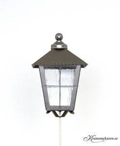 Gravlykta med kula, silvergrå. Ca 25 cm