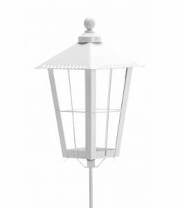 Gravlykta med kula. vit, 30 cm, klart glas