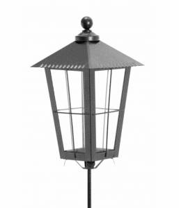 Gravlykta med kula. Silver, 30 cm, klart glas