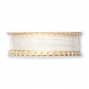 Cremefärgat band med dekorativ kant, 30 mm (20 meter)