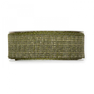 Dekorband Olivgrön/Guld 25 mm (6 meter)