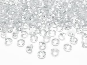Klar/genomskinlig diamantkonfetti, 12 mm/st, 100 st