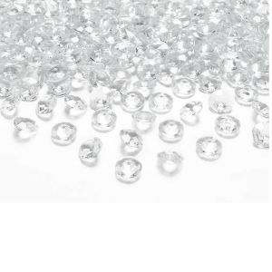 Klar/genomskinlig diamantkonfetti, 12 mm/st, 100 st