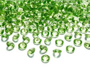 Ljusgrön diamantkonfetti, 12 mm/st, 100 st