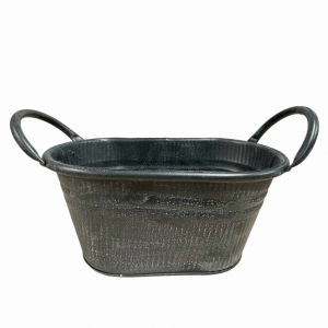 Kruka av plåt Mörkgrå 22 cm
