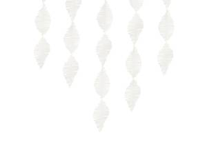 Girlang av crepe, Vit. Mixade längder.