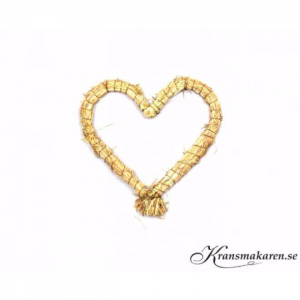 Halmhjärta, rundad, ca 25x26 cm