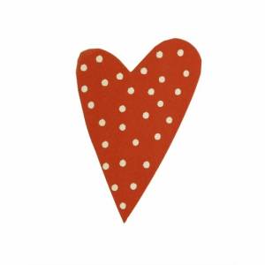 Hjärtformad etikett, röda, 20 st.