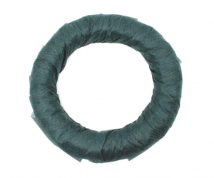 Halmstomme med grön kranspapp, 28 cm 