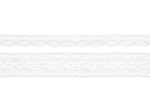 Spetsband, vit. 2 olika sorter. 2 x 1.5 meter
