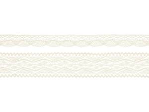 Spetsband, Creme. 2 olika sorter. 2 x 1.5 meter