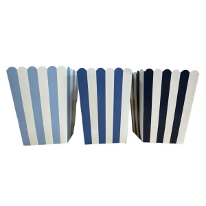 Askar till popcorn. Blå mixade färger. 6 st