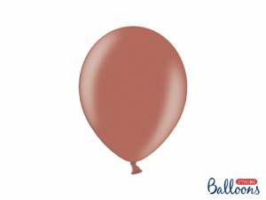 Ballonger, metallisk effekt, orangebrun, 27 cm. (10 st)