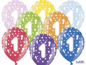 Ballonger, metallic, till 1-åring ca 30 cm, 6-pack