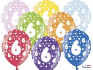 Ballonger, metallic, till 6-åring ca 30 cm, 6-pack