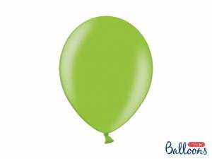 Ballonger, metallisk effekt, Ljusgrön, 30 cm. (10 st)