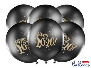 Ballonger, Happy 2020!. 6 st 30 cm Svarta