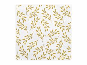 Servetter med guldfärgade löv 33 x 33 cm