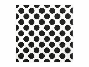 Servetter, vita med svarta prickar. 33 x 33 cm