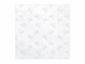 Servetter med silverfärgade duvor .33 x 33 cm