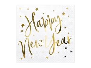Servetter Happy New Year  33x33 cm                                                                                                                                                                                                             Servetter Happy