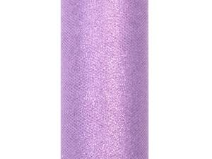 Tyll med glitter, Lavendelfärgad, 15 cm x 9 m
