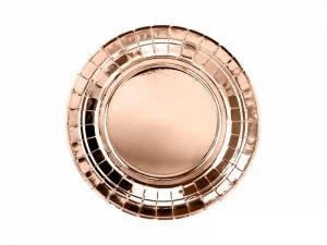 Papperstallrikar runda, Roséguld. 18 cm. 6 st