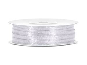 Satinband, Vit, 3 mm ( 50 meter )