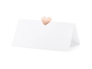 Placeringskort, hjärta, Roséguld, 10x5cm (1 pkt / 10 st.)