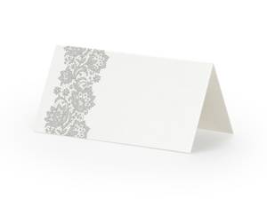 Placeringskort, Silver, 8.5 x 4.5cm (1 pkt / 25 st.)