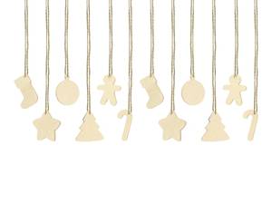 Träfigurer / etiketter. ca 12 st