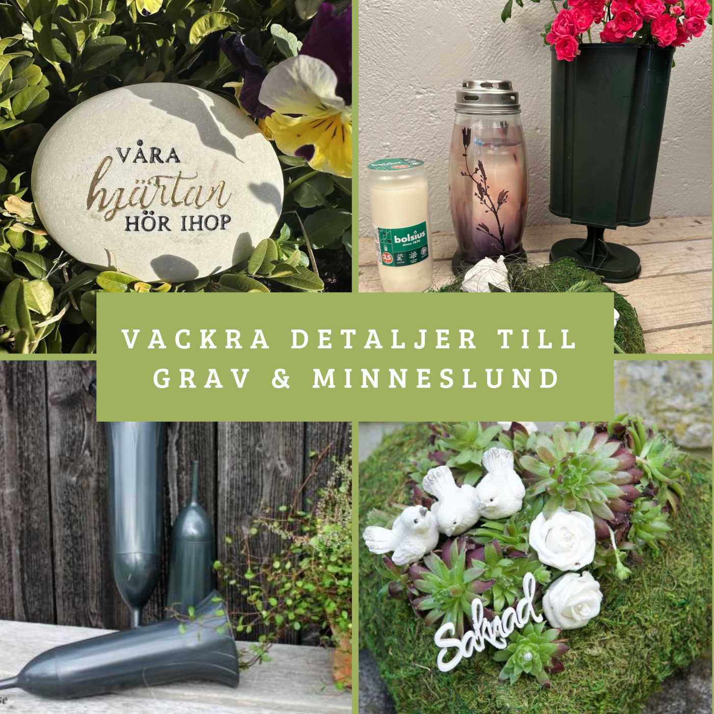 Dekorationer till grav och minneslund