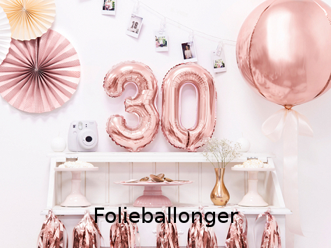 Folieballonger i olika former och färger