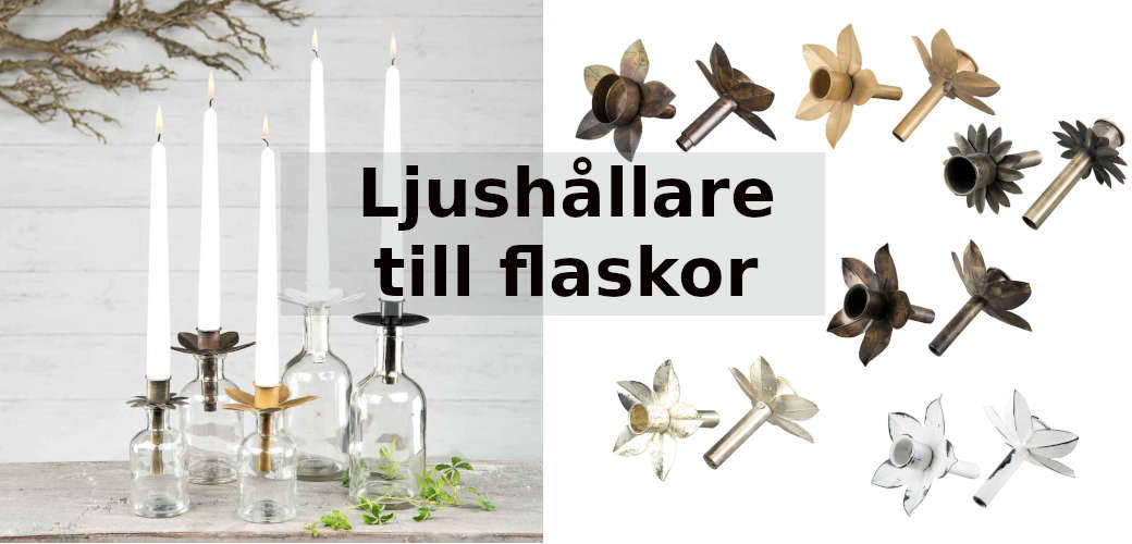 Ljushållare till flaska och blommor